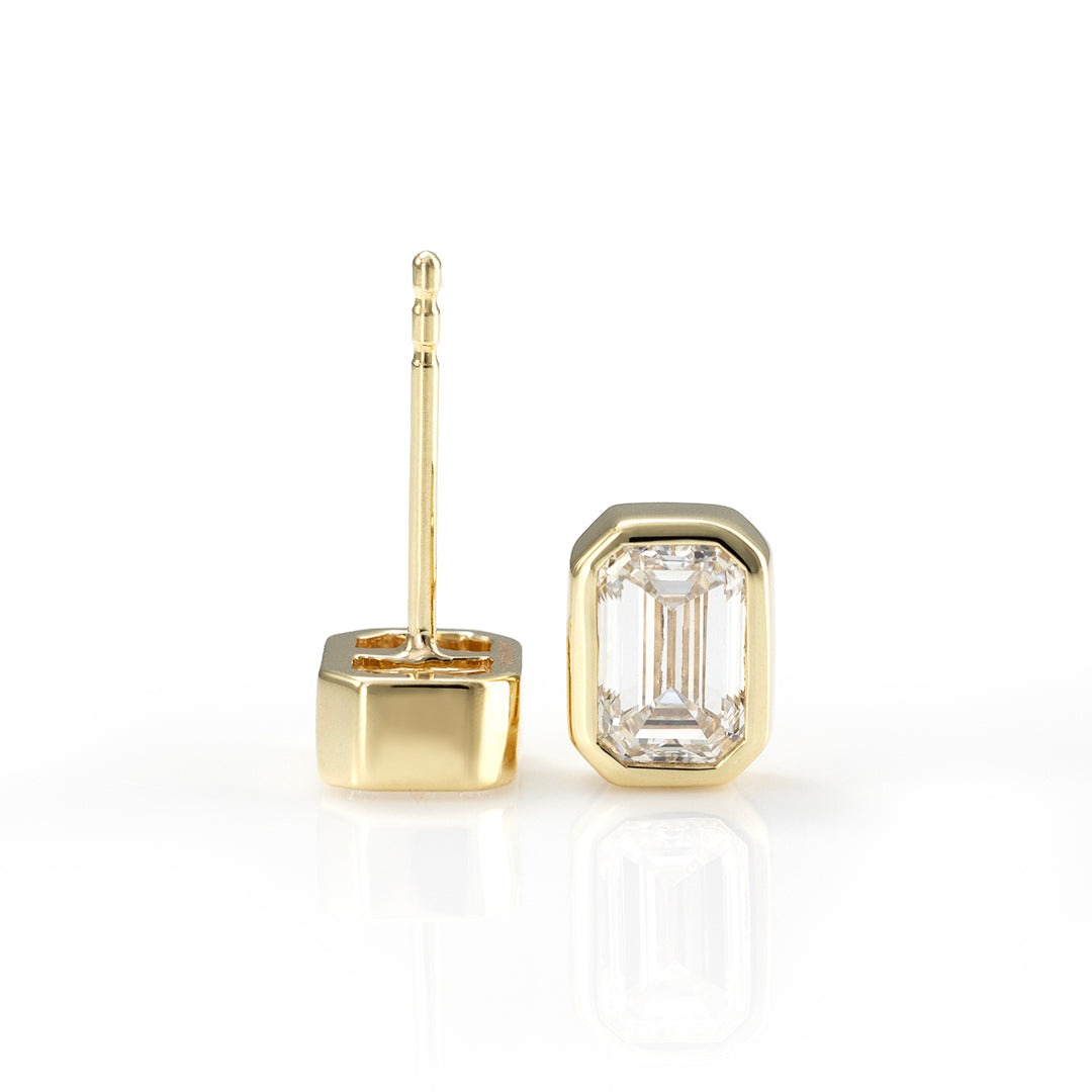 Diamant-Ohrstecker Smaragdschliff