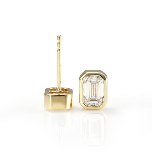 Diamant-Ohrstecker Smaragdschliff